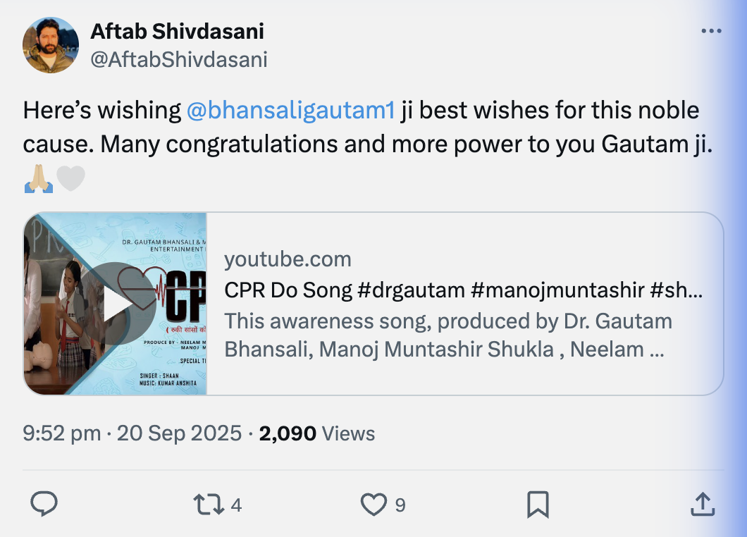 Aftab Shivdasani Tweet